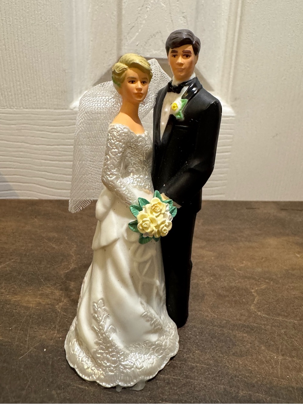 Vintage Wilton Our Day Wedding Cake Topper Bride Groom Couple Figurine